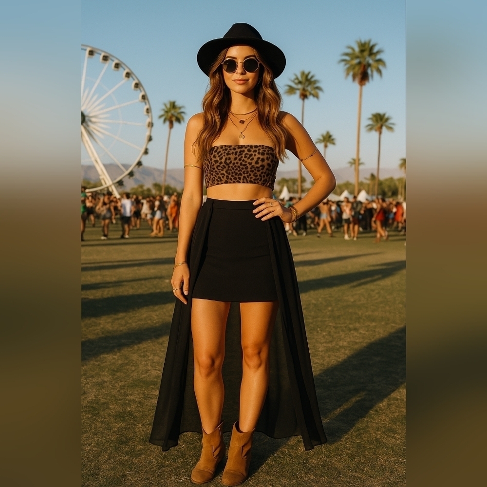 Forever 21 Open Front Mini-Long Skirt